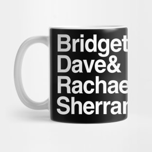 SQUAWKING DEAD Host Names (white) Mug